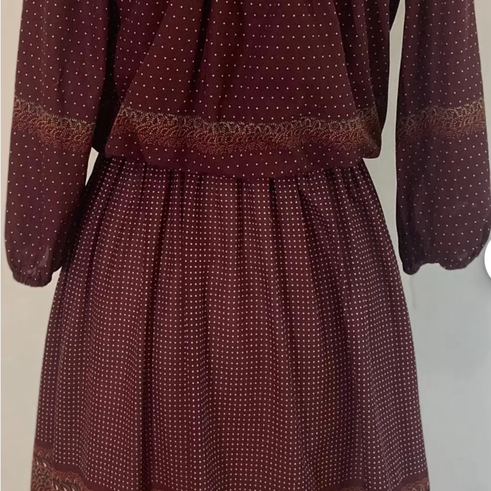 VTG 80s Liz Roberts Midi Dress Size 8 Eggplant Floral Polka Dot
Elastic Waist